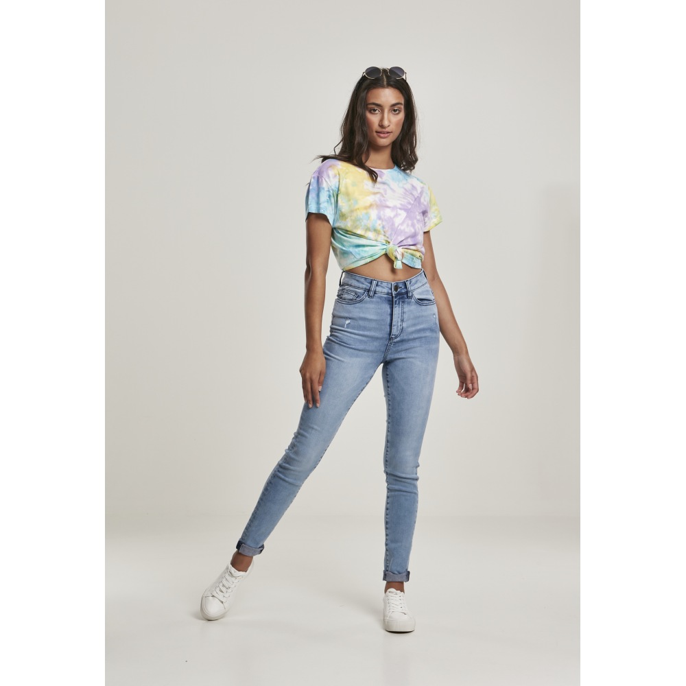 Urban Classics - Tie Dye Boyfriend Damen TShirt - Mehrfarben